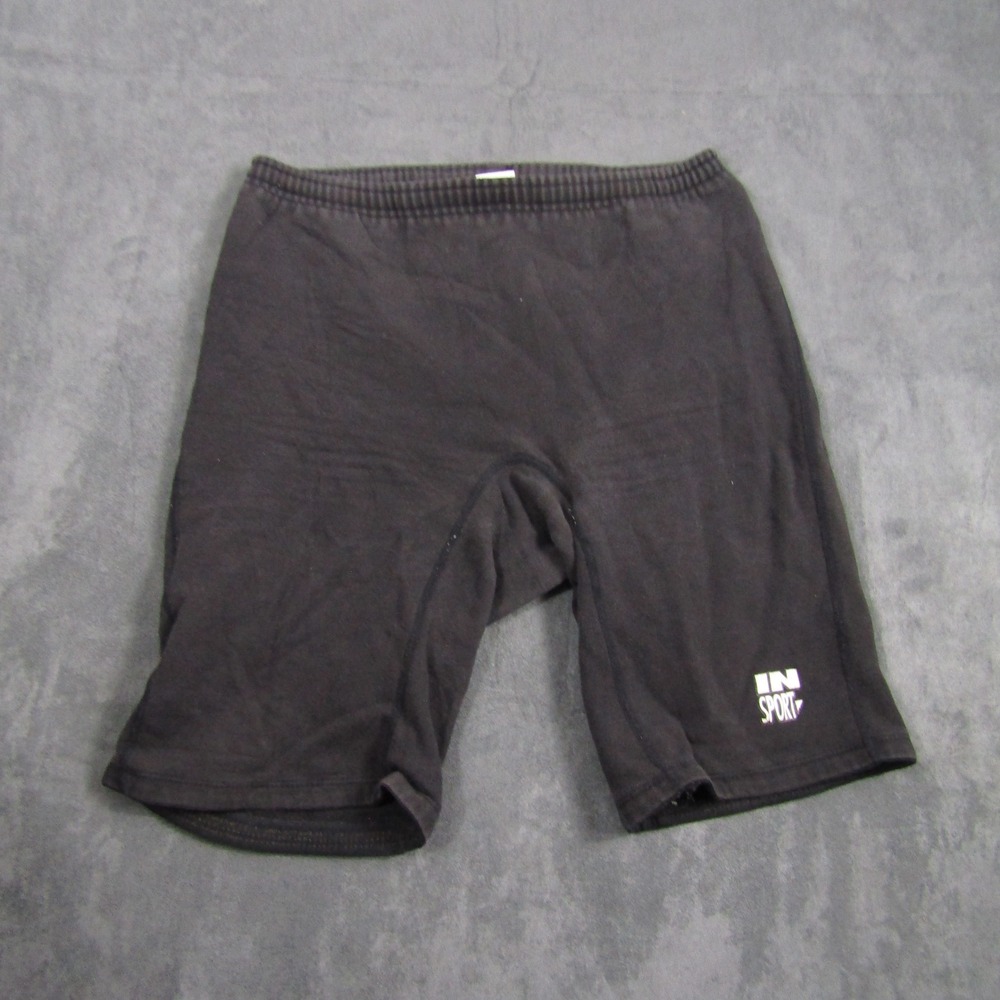 In Sport Sweat Shorts Mens XL Black Cotton Lycra Spandex Athletic Vintage USA